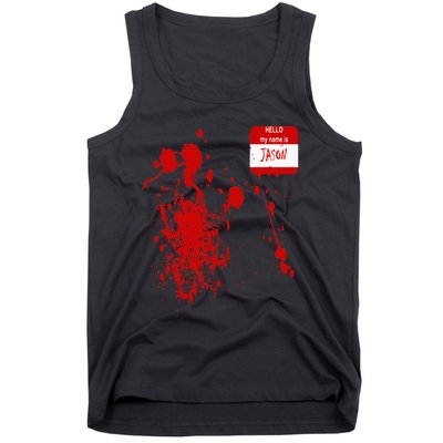 Hello My Name Is Jason Funny Halloween Costume Tank Top