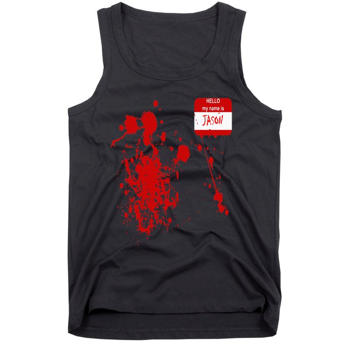 Hello My Name Is Jason Funny Halloween Costume Tank Top