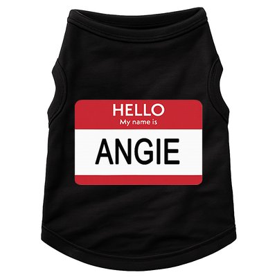 Hello My Name Is Angie Name Tag Doggie Tank