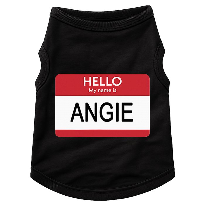 Hello My Name Is Angie Name Tag Doggie Tank