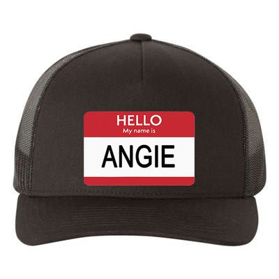 Hello My Name Is Angie Name Tag Yupoong Adult 5-Panel Trucker Hat