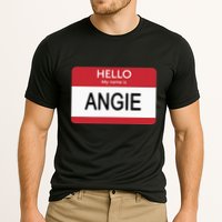 Hello My Name Is Angie Name Tag Performance Shirt