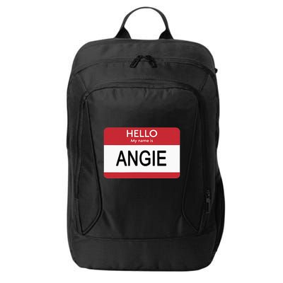 Hello My Name Is Angie Name Tag City Backpack