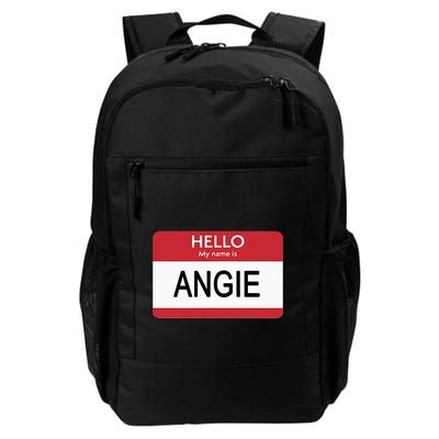 Hello My Name Is Angie Name Tag Backpack