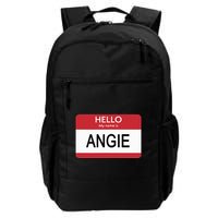 Hello My Name Is Angie Name Tag Backpack