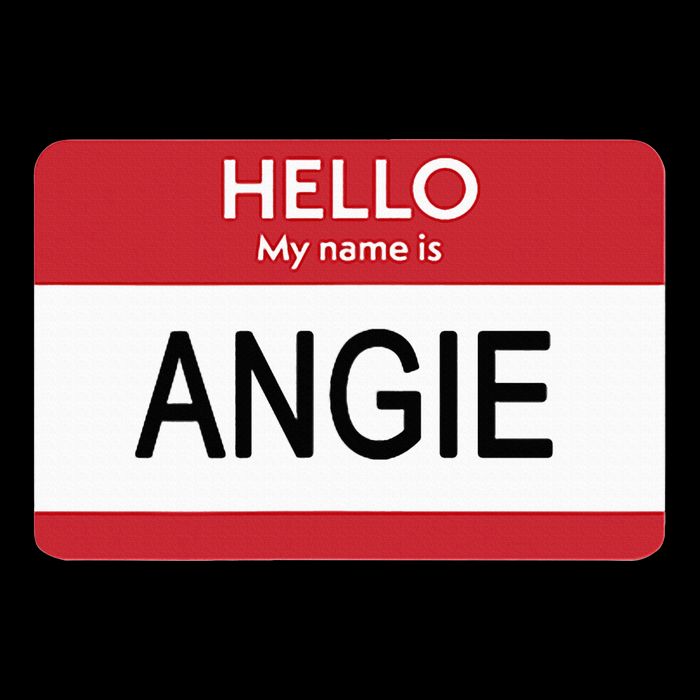 Hello My Name Is Angie Name Tag Backpack