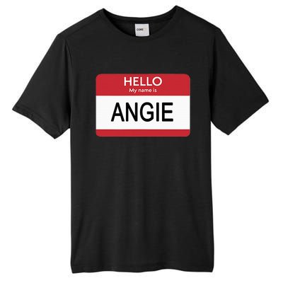 Hello My Name Is Angie Name Tag Tall Fusion ChromaSoft Performance T-Shirt