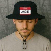 Hello My Name Is Angie Name Tag Bucket Hat