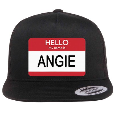 Hello My Name Is Angie Name Tag Flatbill Hat