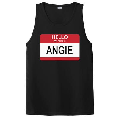 Hello My Name Is Angie Name Tag PosiCharge Competitor Tank