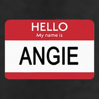 Hello My Name Is Angie Name Tag Golf Towel