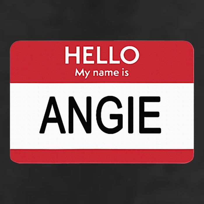 Hello My Name Is Angie Name Tag Golf Towel