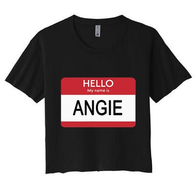 Hello My Name Is Angie Name Tag Crop Top