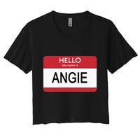 Hello My Name Is Angie Name Tag Crop Top