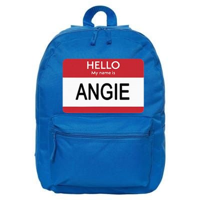 Hello My Name Is Angie Name Tag 16 in Basic Backpack