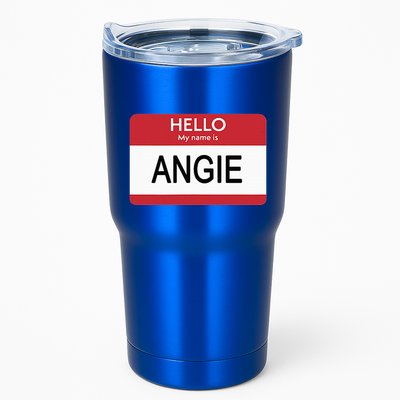 Hello My Name Is Angie Name Tag Tumbler