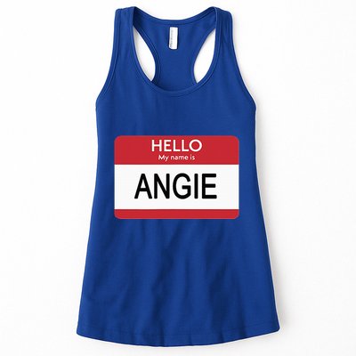 Hello My Name Is Angie Name Tag Womens Tank Top