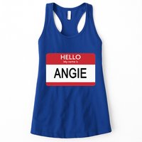 Hello My Name Is Angie Name Tag Womens Tank Top