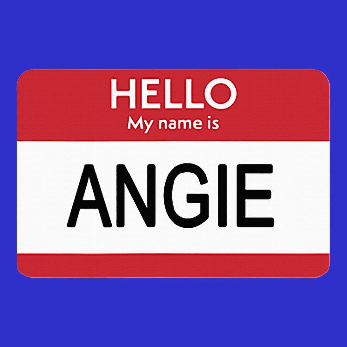 Hello My Name Is Angie Name Tag Baby Bodysuit