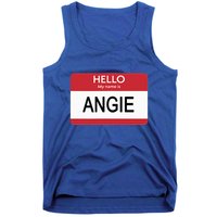 Hello My Name Is Angie Name Tag Tank Top
