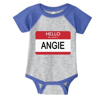 Hello My Name Is Angie Name Tag Infant Baby Jersey Bodysuit