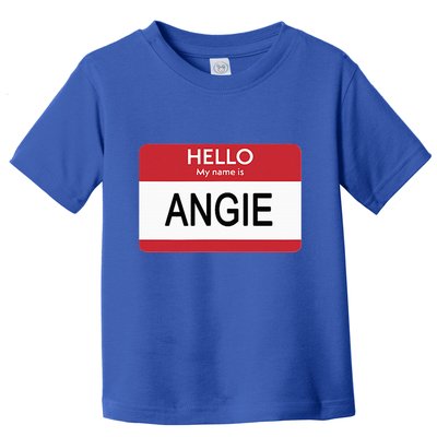 Hello My Name Is Angie Name Tag Toddler T-Shirt