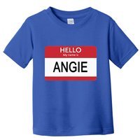 Hello My Name Is Angie Name Tag Toddler T-Shirt