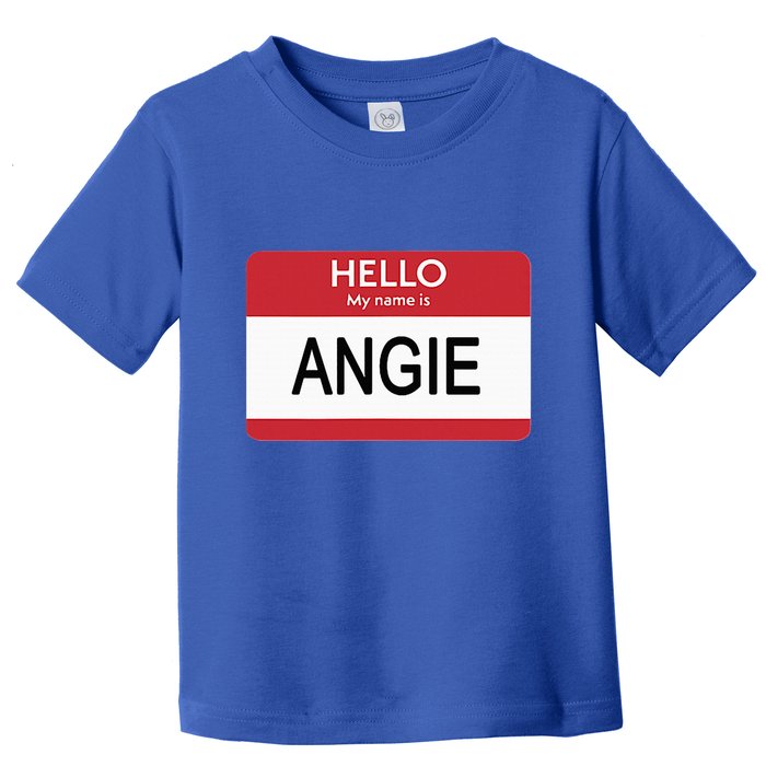 Hello My Name Is Angie Name Tag Toddler T-Shirt