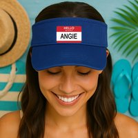Hello My Name Is Angie Name Tag Visor