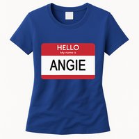 Hello My Name Is Angie Name Tag Womens T-Shirt