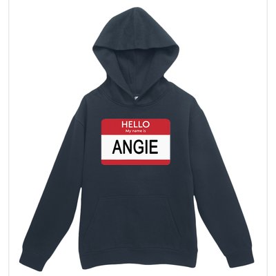 Hello My Name Is Angie Name Tag Urban Pullover Hoodie