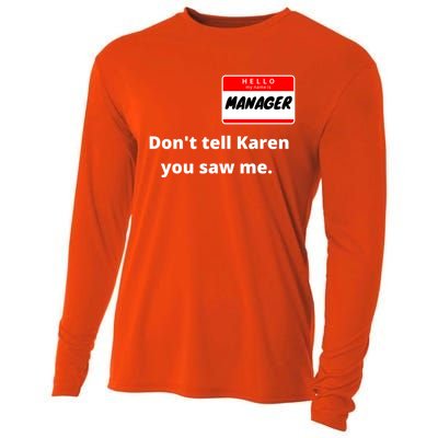 Hello My Name Is Ager Im With Karen Couples Costume Meaningful Gift Cooling Performance Long Sleeve Crew