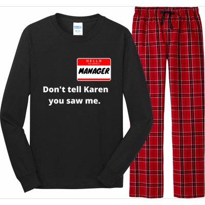 Hello My Name Is Ager Im With Karen Couples Costume Meaningful Gift Long Sleeve Pajama Set