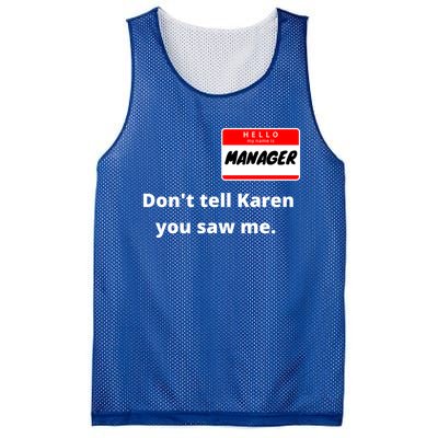 Hello My Name Is Ager Im With Karen Couples Costume Meaningful Gift Mesh Reversible Basketball Jersey Tank