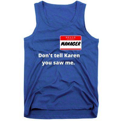 Hello My Name Is Ager Im With Karen Couples Costume Meaningful Gift Tank Top