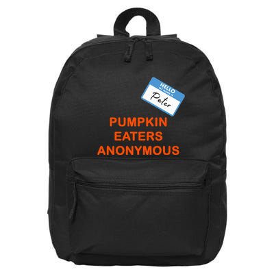 Hello My Name Is Peter Pumpkin Eaters Anonymous 16 in Basic Backpack