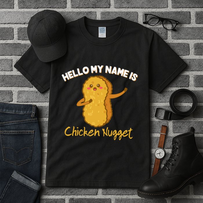 Hello My Name Is Chicken Nugget Costume Chicken Tall T-Shirt
