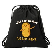 Hello My Name Is Chicken Nugget Costume Chicken Drawstring Bag