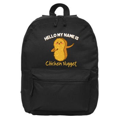Hello My Name Is Chicken Nugget Costume Chicken 16 in Basic Backpack