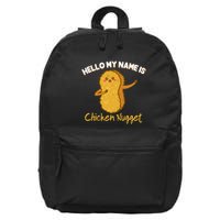 Hello My Name Is Chicken Nugget Costume Chicken 16 in Basic Backpack