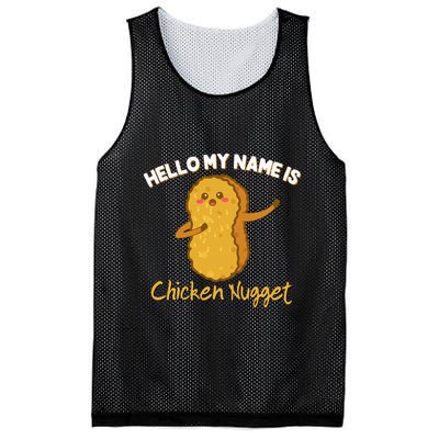 Hello My Name Is Chicken Nugget Costume Chicken Mesh Reversible Basketball Jersey Tank