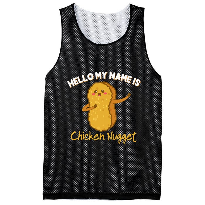 Hello My Name Is Chicken Nugget Costume Chicken Mesh Reversible Basketball Jersey Tank