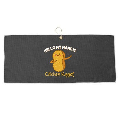 Hello My Name Is Chicken Nugget Costume Chicken Large Microfiber Waffle Golf Towel
