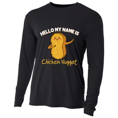 Hello My Name Is Chicken Nugget Costume Chicken Cooling Performance Long Sleeve Crew