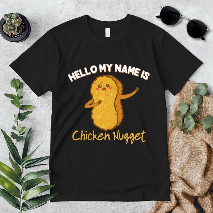 Hello My Name Is Chicken Nugget Costume Chicken Premium T-Shirt