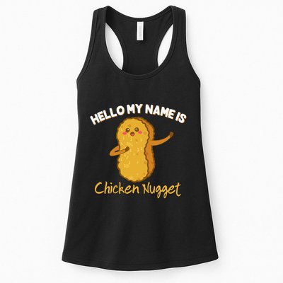 Hello My Name Is Chicken Nugget Costume Chicken Womens Tank Top