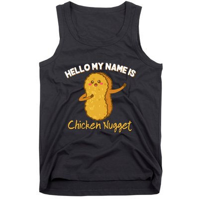 Hello My Name Is Chicken Nugget Costume Chicken Tank Top