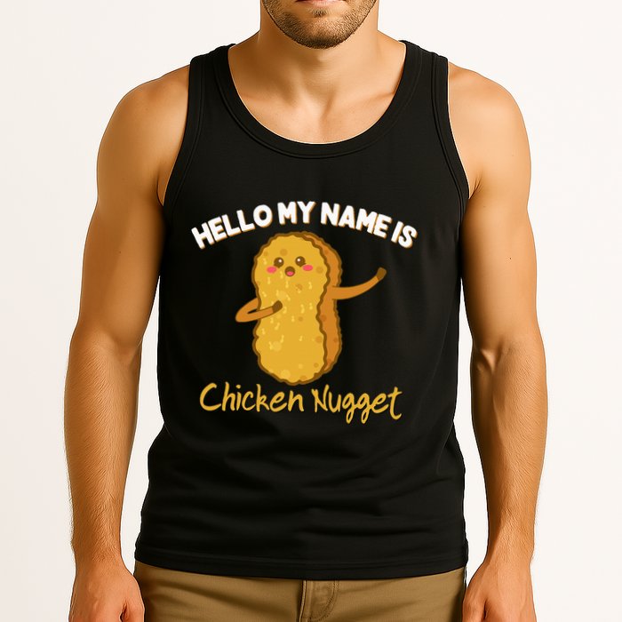 Hello My Name Is Chicken Nugget Costume Chicken Tank Top