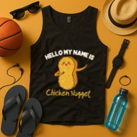Hello My Name Is Chicken Nugget Costume Chicken Tank Top