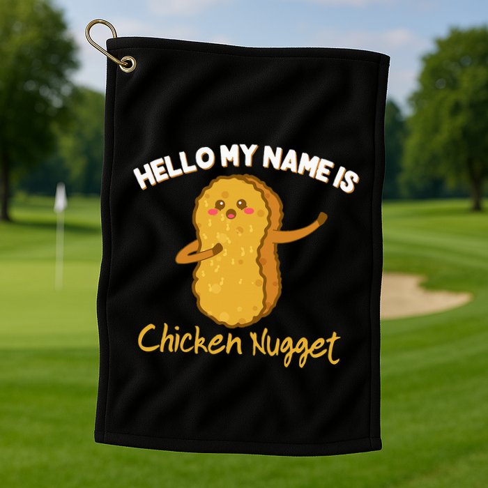 Hello My Name Is Chicken Nugget Costume Chicken Golf Towel